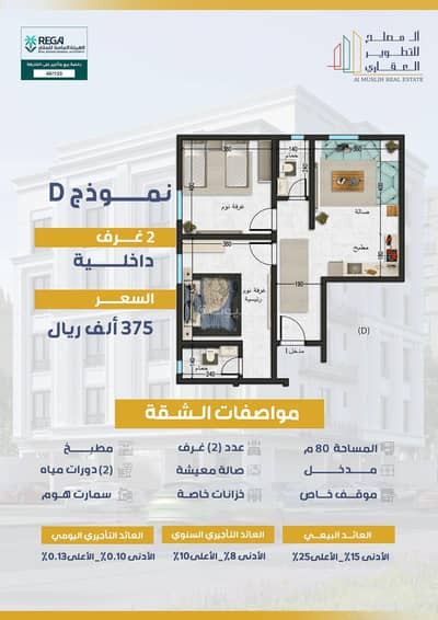 2 Bedroom Flat for Sale in North Jeddah, Jeddah - 2 Bedroom Apartment For Sale in Al Salamah, Jeddah