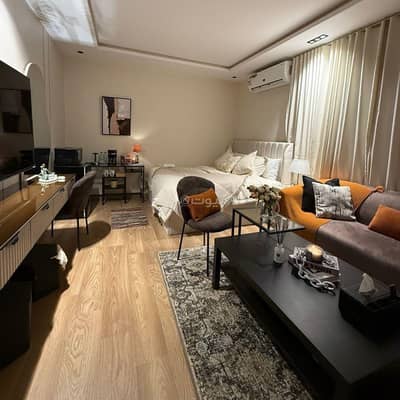 1 Bedroom Apartment for Rent in Riyadh - Master bed studio with smart entry