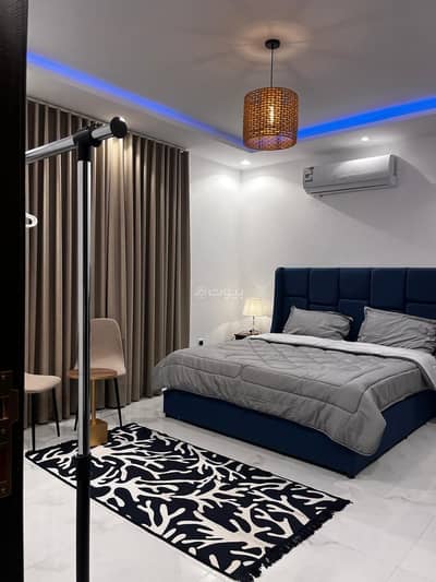 1 Bedroom Apartment for Rent in Jeddah - A quiet studio room with comfortable furniture and a bathroom