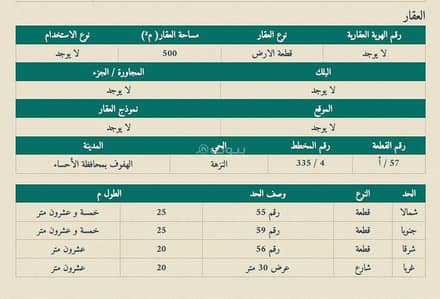 ارض  للبيع في مشرفة، الأحساء - أرض للبيع تجارية