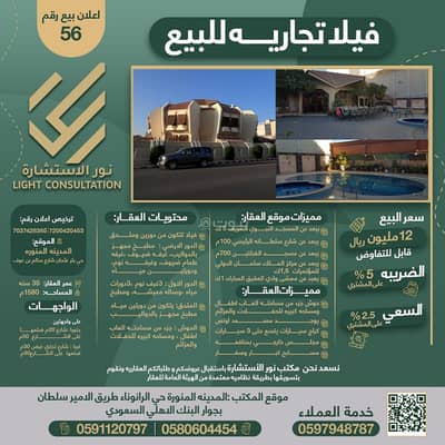 3 Bedroom Villa for Sale in Bir Uthman, Madina - Commercial villa for sale on two streets
