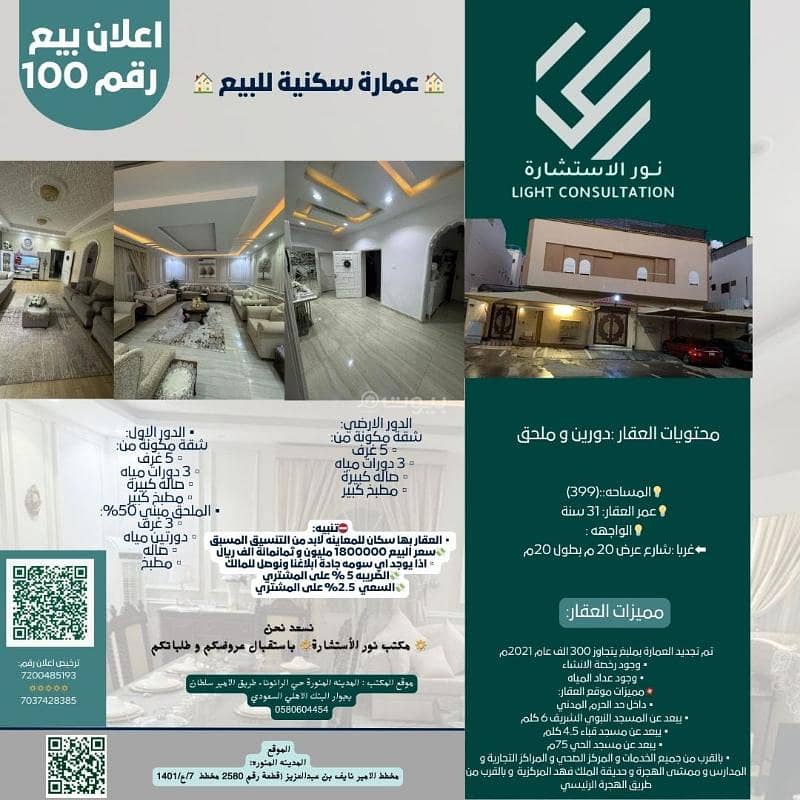 عمارة سكنية للبيع حي القصواء المدينة المنورة عمارة سكنية للبيع حي القصواء المدينة المنورة