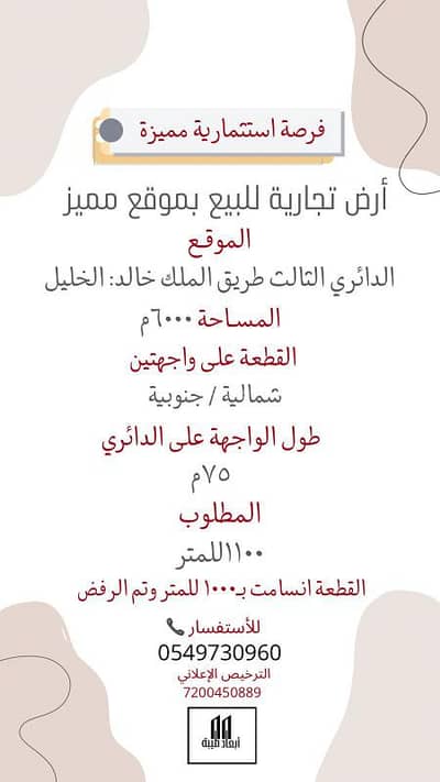 Commercial Land for Sale in Sad Al Ghaba, Madina - Commercial land for sale-Madina