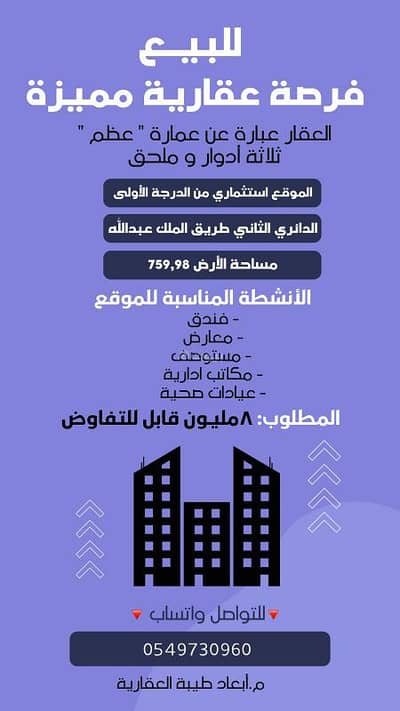 عمارة  للبيع في الخاتم، المدينة المنورة - موقع للبيع على الدائري