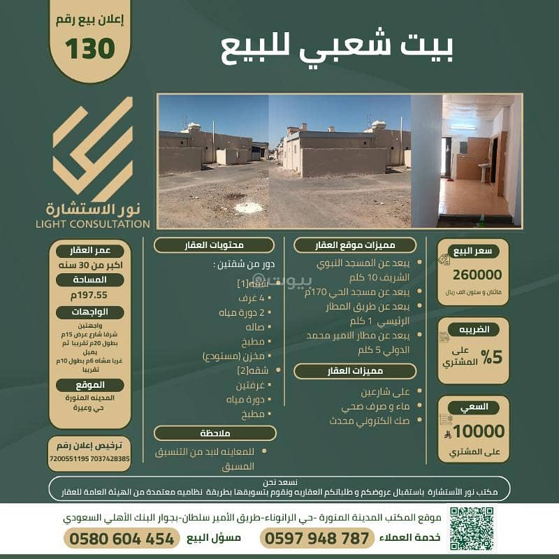 للبيع بيت شعبي على شارعينحي وعيرة للبيع بيت شعبي على شارعينحي وعيرة