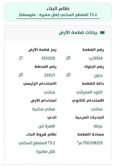 Residential Land for Sale in West Riyadh, Riyadh - Residential Land in West Riyadh，Dhahrat Laban 1875000 SAR - 87679273