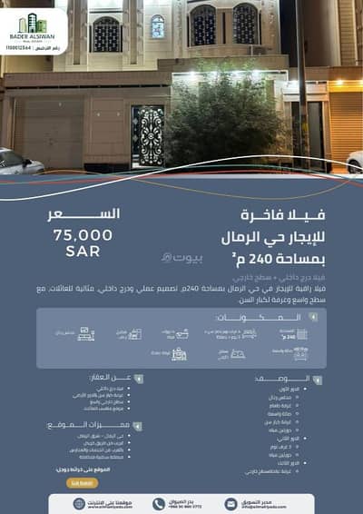 3 Bedroom Villa for Rent in East Riyadh, Riyadh - Villa with 3 rooms for rent in Al Ramal Riyadh