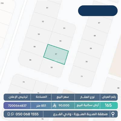 Land for Sale in Wadi Al Foraa - Residential land for sale