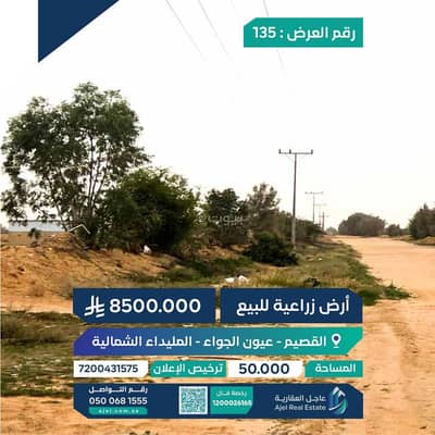 ارض زراعية  للبيع في حي المنتزه، عيون الجواء - قطعة أرض زراعية للبيع في حي المنتزه، عيون الجواء