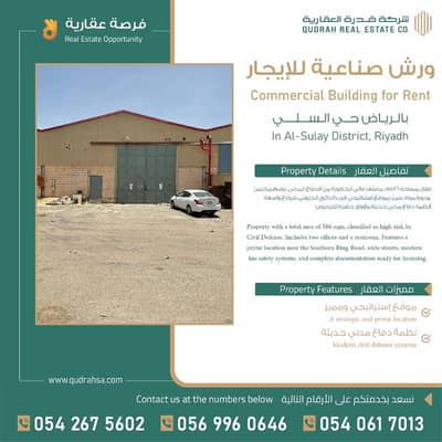 Workshop for Rent in South Riyadh, Riyadh - High-risk workshop for rent in Al-Noor scheme in Al-Sulai neighborhood, strategic and distinctive location - Riyadh