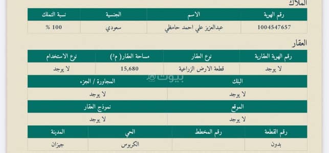 ارض زراعية  للبيع في الكربوس - حي الكربوس