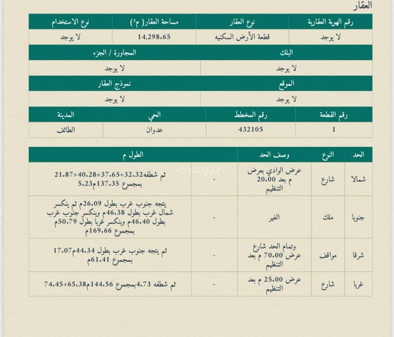 Land For Sale in Adwan, Taif
