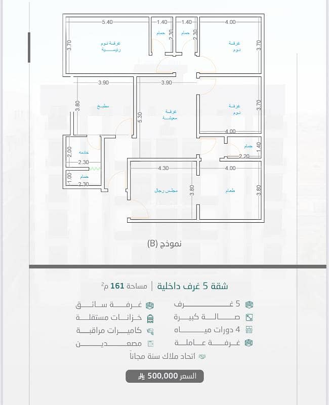 Apartment for sale, five rooms