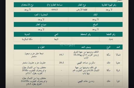 ارض سكنية  للبيع في التنعيم، مكة - أرض للبيع في التنعيم، مكة المكرمة