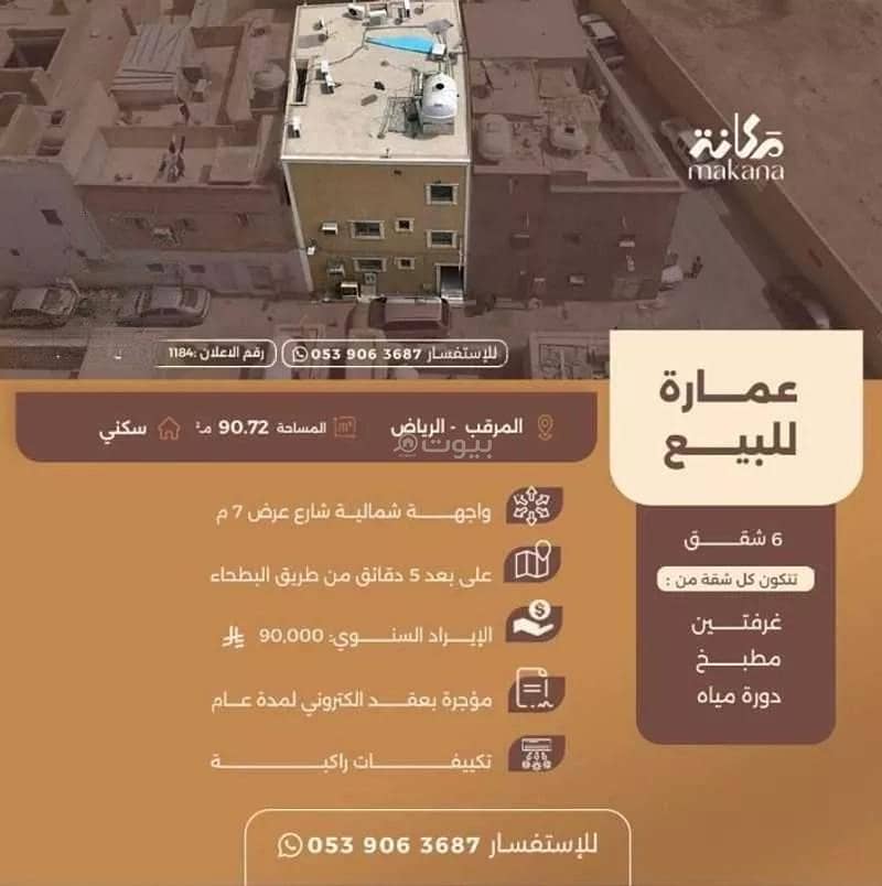 عمارة للبيع – حي المرقب، الرياض (كود 1184) عمارة للبيع – حي المرقب، الرياض (كود 1184)