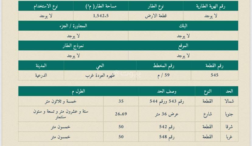 ارض للبيع ( الدرعية )في ظهرة العودة غرب, الرياض ارض للبيع ( الدرعية )في ظهرة العودة غرب, الرياض
