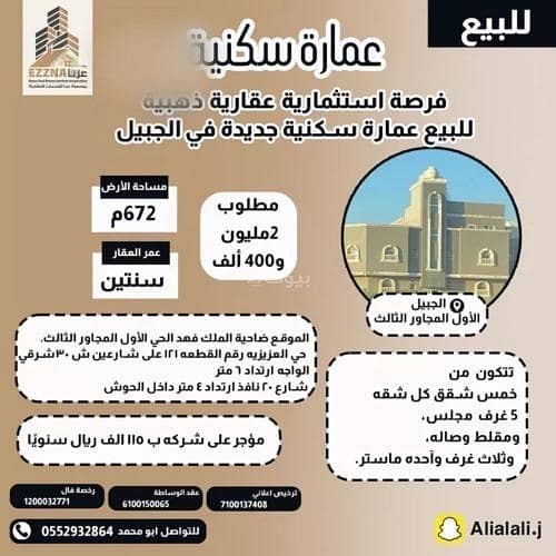 Residential Building For Sale in Al Aziziyah, Al Jubail Residential Building For Sale in Al Aziziyah, Al Jubail