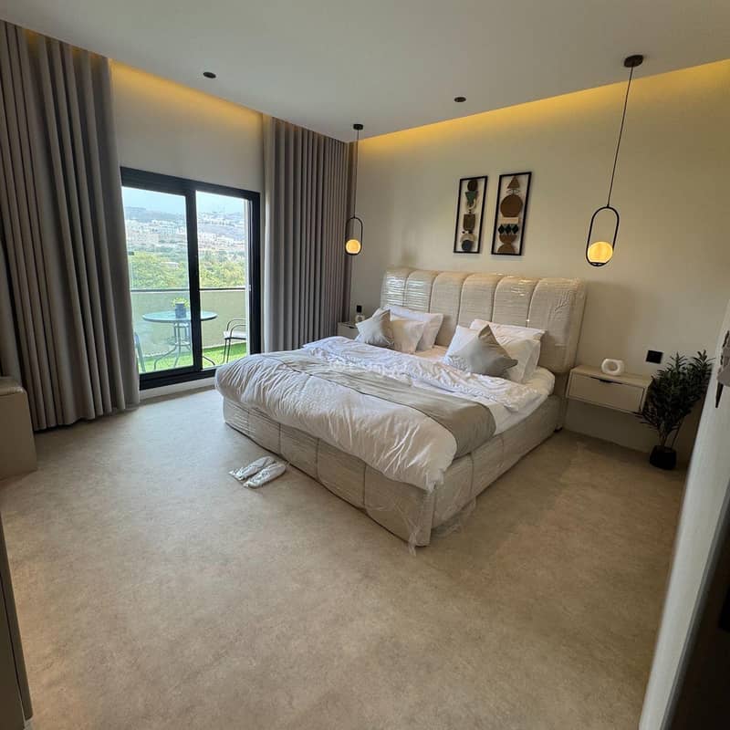 A hotel suite overlooking