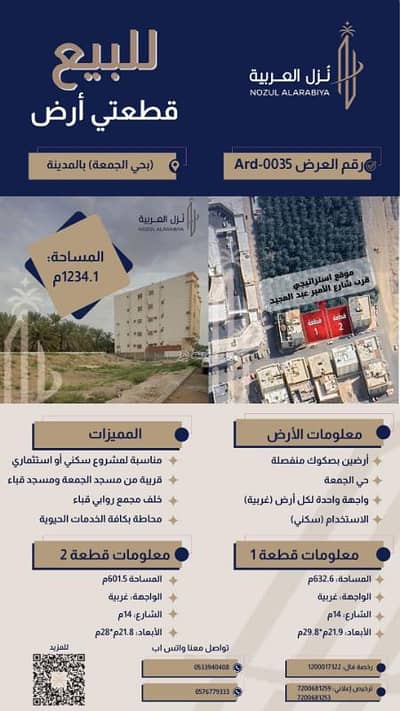 ارض سكنية  للبيع في الجمعة، المدينة المنورة - أرض سكنية للبيع في الجمعة بقباء، المدينة المنورة