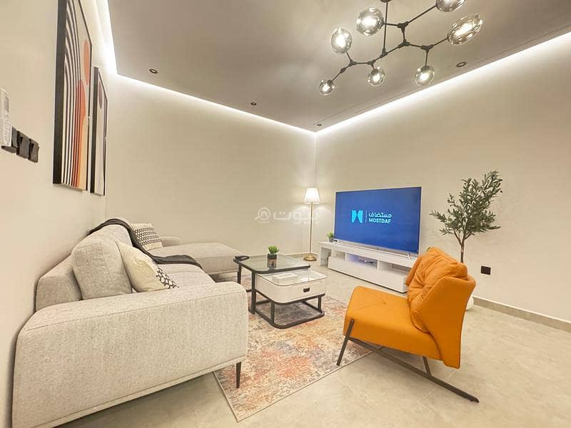 Luxury apartment with two bedrooms and a living room with a 70-inch TV, prime location | Unit for rent in Jeddah, Saudi Arabia