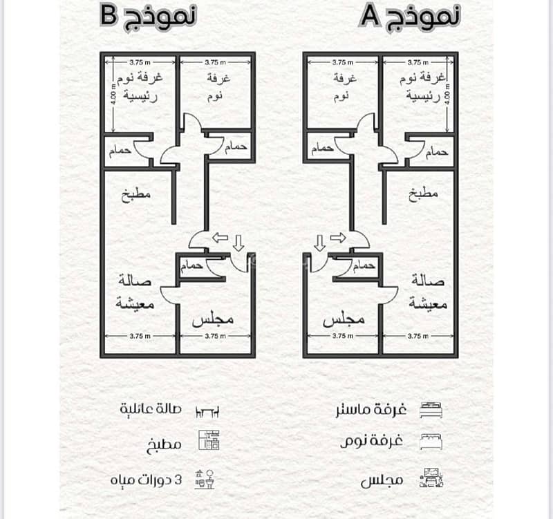شقة مكونة من 3 غرف نوم للبيع في المروة، جدة