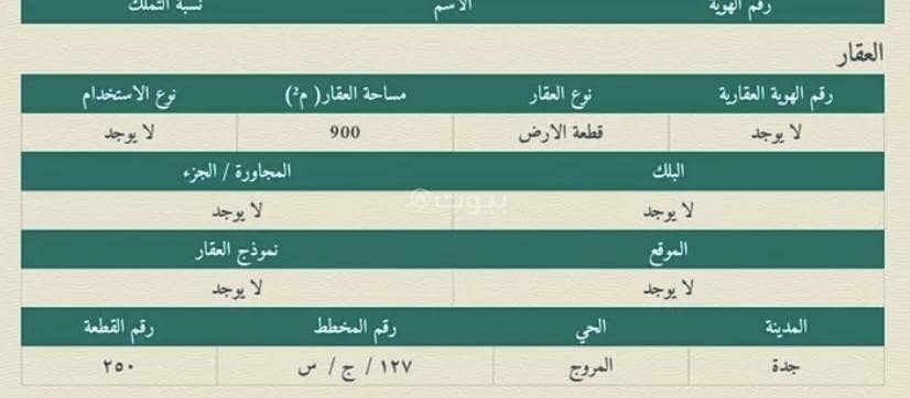 Land for sale in Al Murooj District, Jeddah City, Makkah Region