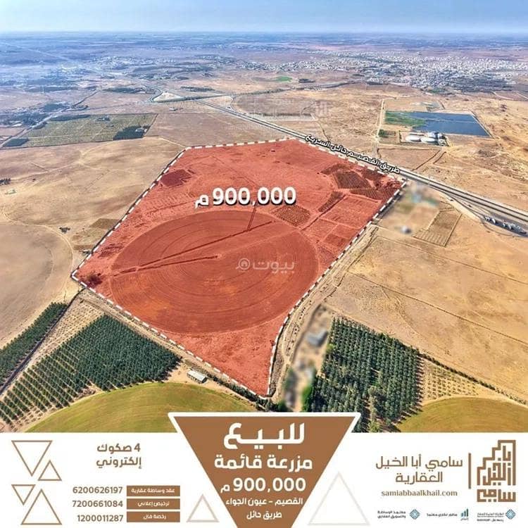 مزرعة قائمة للبيع في عيون الجواء