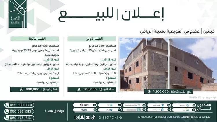 Two Villas (Under Construction) for Sale in Al-Quwayiyah Two Villas (Under Construction) for Sale in Al-Quwayiyah