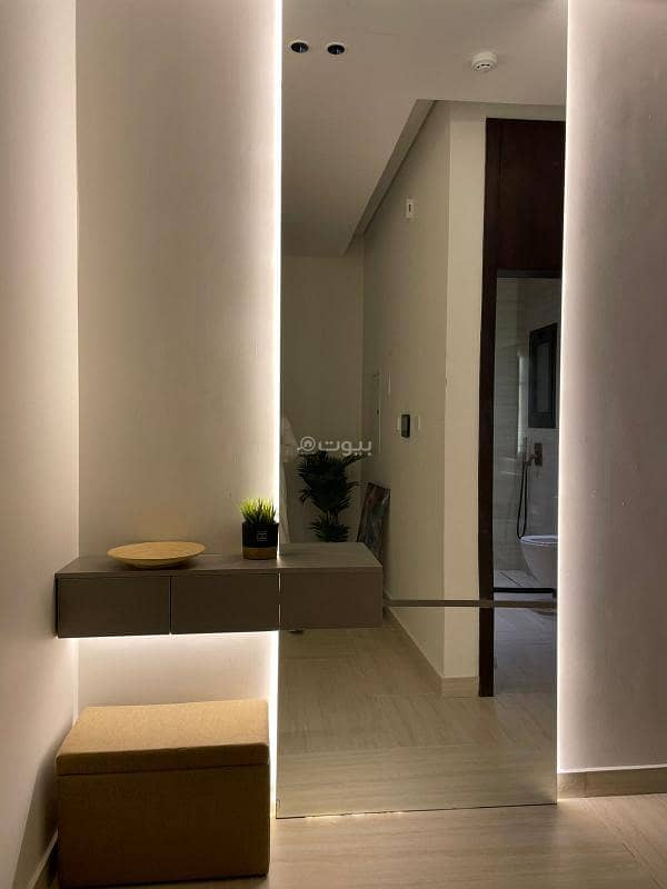 شقة في حي الملقا بمدينة الرياض وجهة شمالية في شارع وادي وج مبني رقم 8134 ، بمساحة 92.67 متر مربع