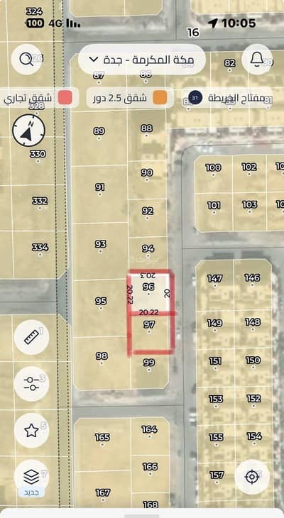 Residential Land for Sale in North Jeddah, Jeddah - Land for sale in North Obhur, a prime location for housing.