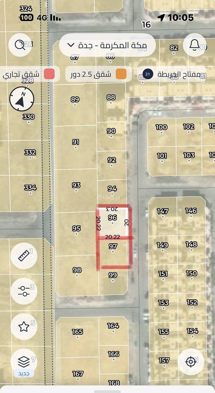 Land for sale in North Obhur, a prime location for housing. Land for sale in North Obhur, a prime location for housing.