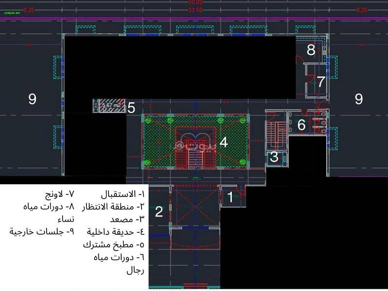 مكتب فاخر للإيجار في حي النخيل