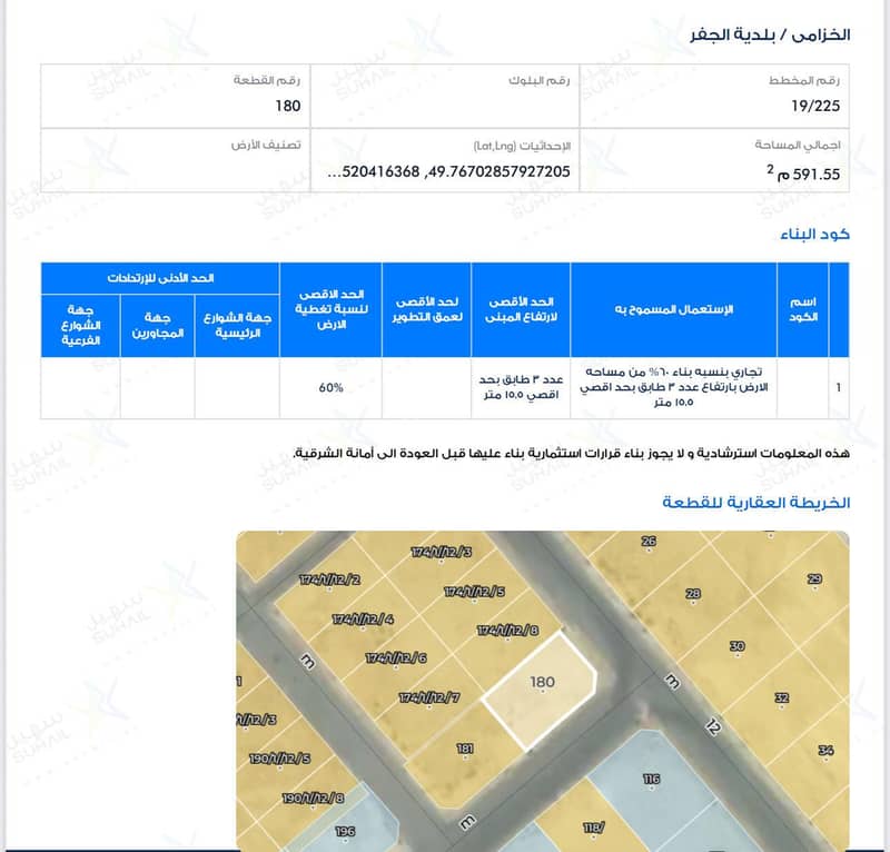 For sale: land in the Al-Ahsa neighborhood - Al-Jafr, Al-Khazami neighborhood -