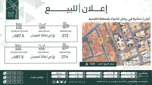 Residential Land for Sale in Al Jazirah, Riyadh Al Khabra - Residential land for sale in Riyadh Al-Khubar in Al-Qassim