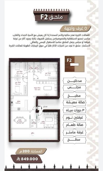 فلیٹ 5 غرف نوم للبيع في شمال جدة، جدة - ملحق للبيع في حي النعيم