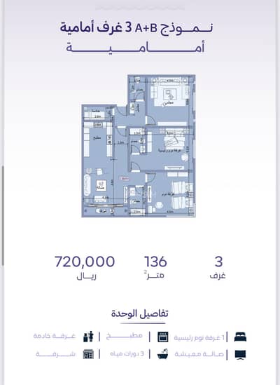 فلیٹ 3 غرف نوم للبيع في شمال جدة، جدة - شقة للبيع في الزهراء، شمال جدة