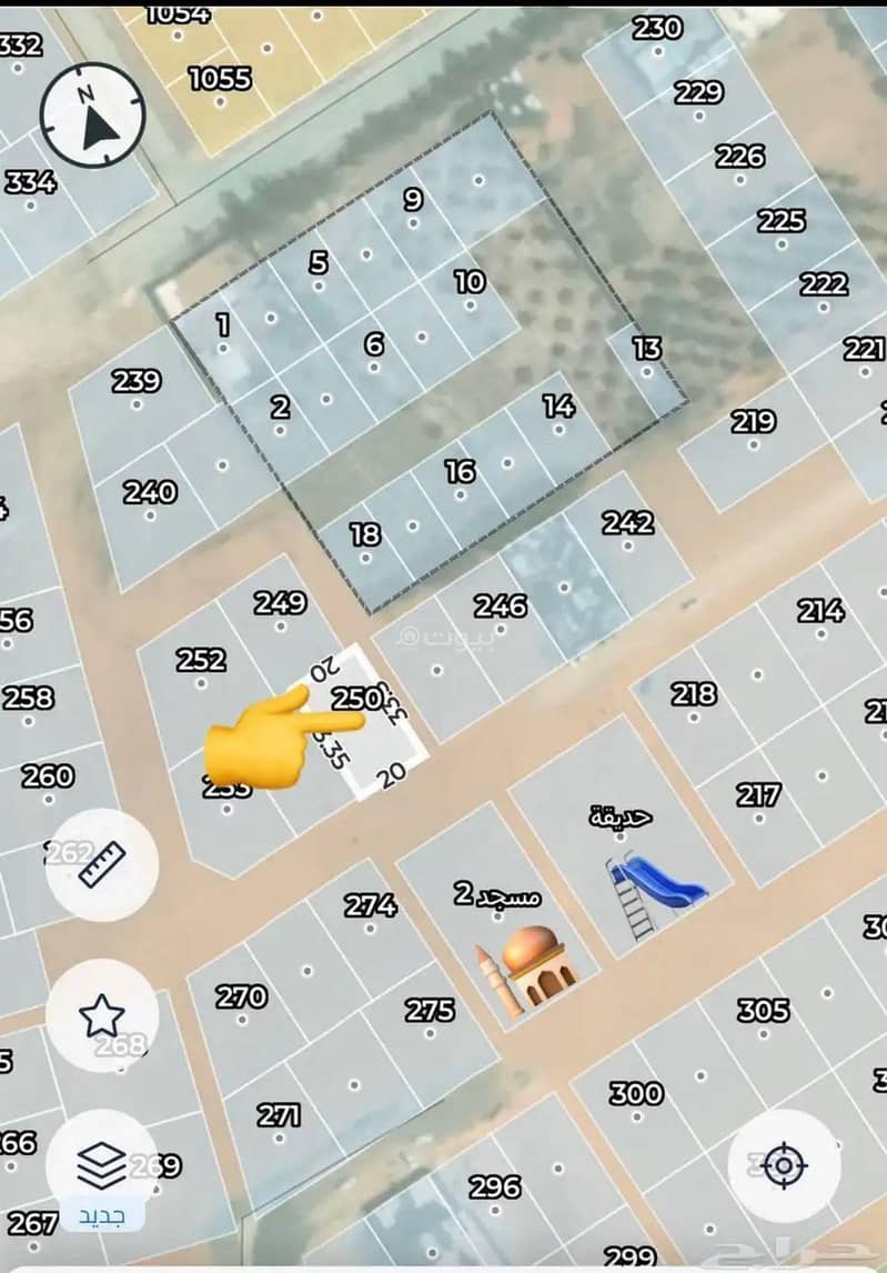 للبيع ارض سكنية زاوية حي المنتزه الجنوبي في بريدة