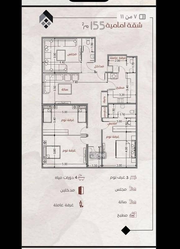 عمارة سكنية للبيع في النزهة، جدة