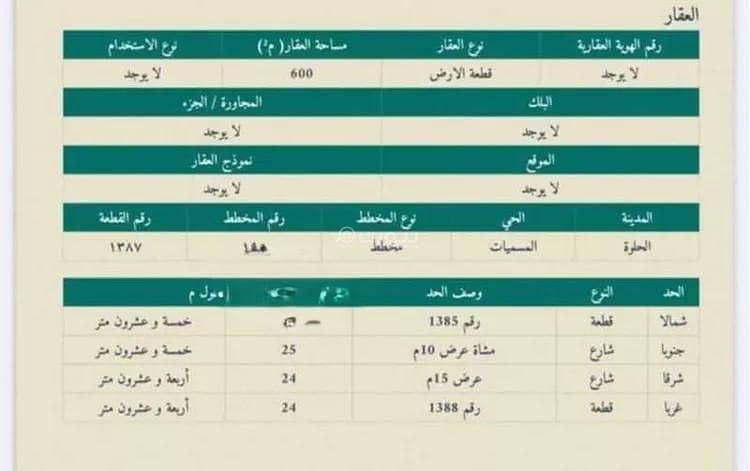 أرض للبيع في شارع فاطمة بنت ابي الخطاب, حي المسميات 2, مدينة حوطه بنى تميم, منطقة الرياض
