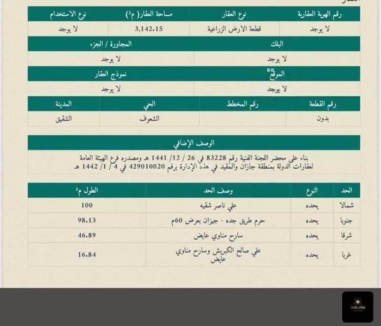 أرض للبيع في مدينة الشعوف, منطقة جازان أرض للبيع في مدينة الشعوف, منطقة جازان
