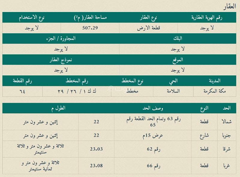 Land for sale in Mecca, Al-Ghadir scheme Land for sale in Mecca, Al-Ghadir scheme