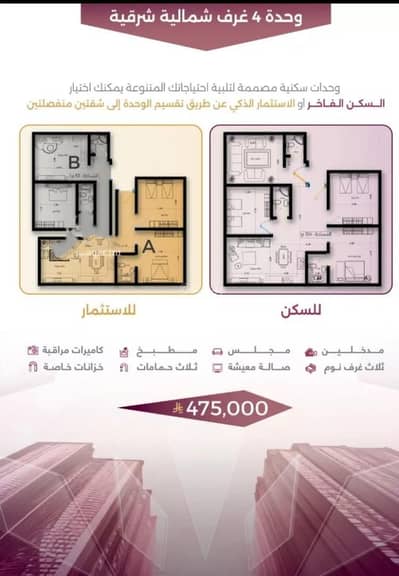 2 Bedroom Apartment for Sale in North Jeddah, Jeddah - Studio Apartment For Sale in Al Sulaymaniyah, Jeddah