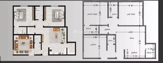 2 Bedroom Apartment for Sale in North Jeddah, Jeddah - Studio Apartment For Sale in Al Nuzhah, Jeddah