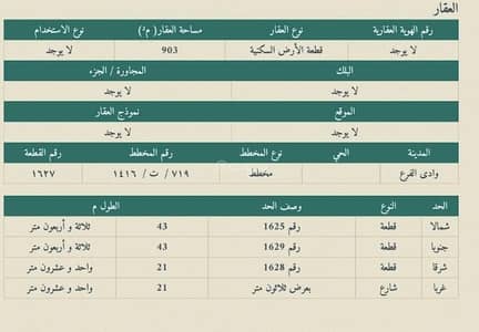 ارض سكنية  للبيع في وادي الفرع - ارض تجارية في وادي الفرع مخطط ملح 1 بموقع قريب من الدوائر الحكومية