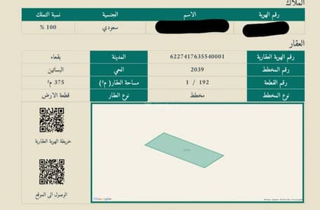 Residential Land for Sale in Al Hafl Subdivision, Baqaa - Land For Sale in Al Hafl Subdivision, Bqaa