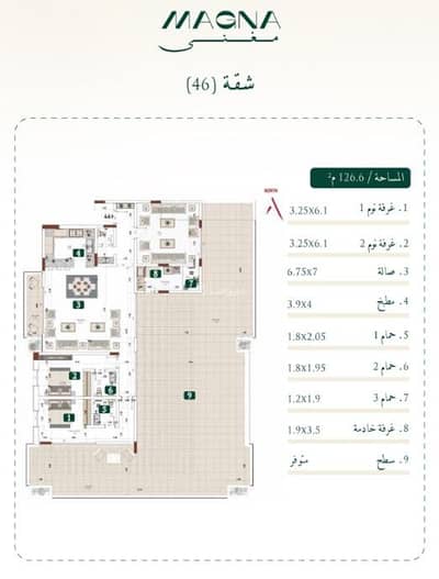 3 Bedroom Apartment for Sale in Mabrukah, Buraydah Al Qassim Region - Apartment For Sale in Mabrukah, Buraydah Al Qassim Region