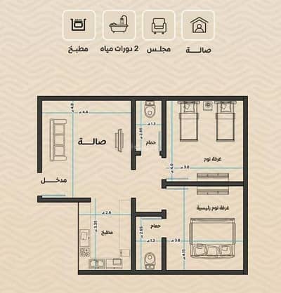 2 Bedroom Flat for Sale in North Jeddah, Jeddah - Studio Apartment For Sale in Al Rayaan, Jeddah