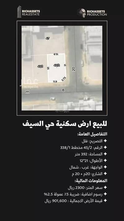 Residential Land for Sale in Al Saif, Dammam - Residential Land For Sale in Al Saif, Dammam