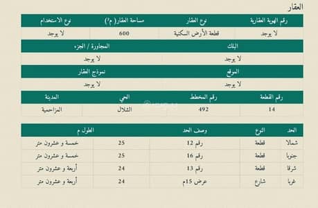 ارض سكنية  للبيع في الشلال، المزاحمية منطقة الرياض - أرض سكنية للبيع في حي الشلال - مدينة المزاحمية، منطقة الرياض