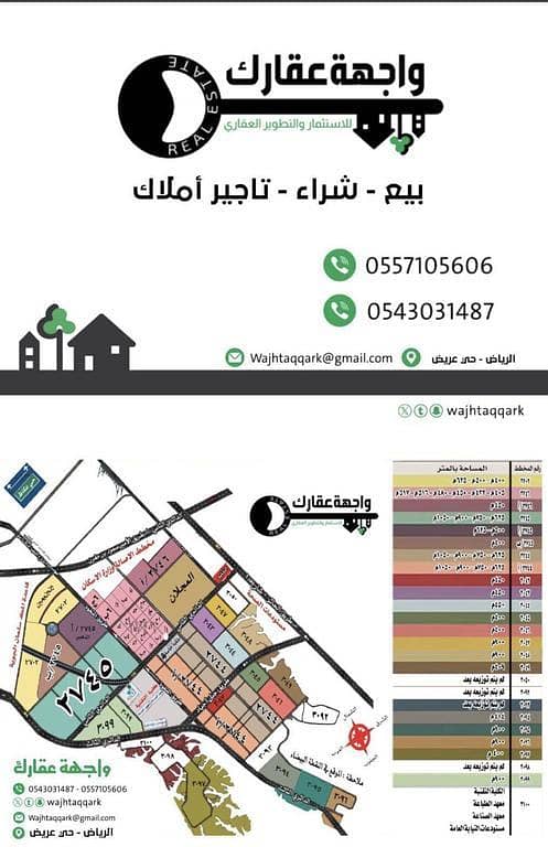 Residential Land For Sale in Al Aareed, Riyadh Residential Land For Sale in Al Aareed, Riyadh